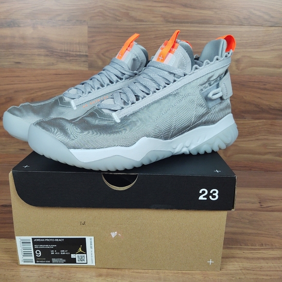 jordan proto react wolf grey total orange